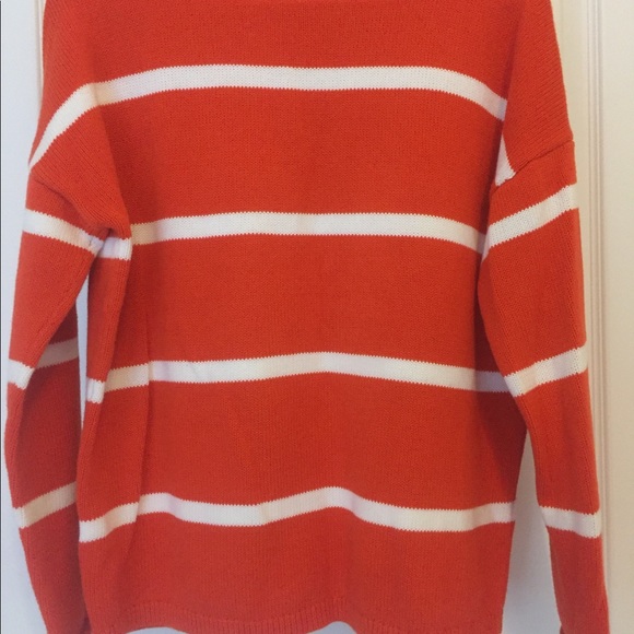 LIKE NEW Uniqlo Orange Striped Knit Sweater - Picture 4 of 4